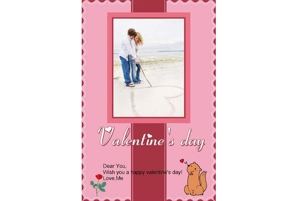 愛情＆ロマンチック photo templates バレンタインデーのカード5